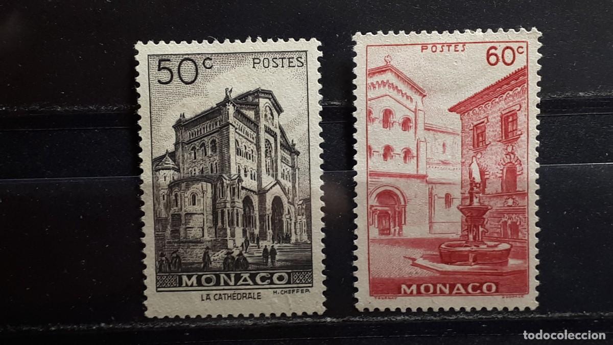 Sellos: M&Oacute;NACO. A&Ntilde;O 1948. (*)/*. YVERT 307/8 - Foto 1