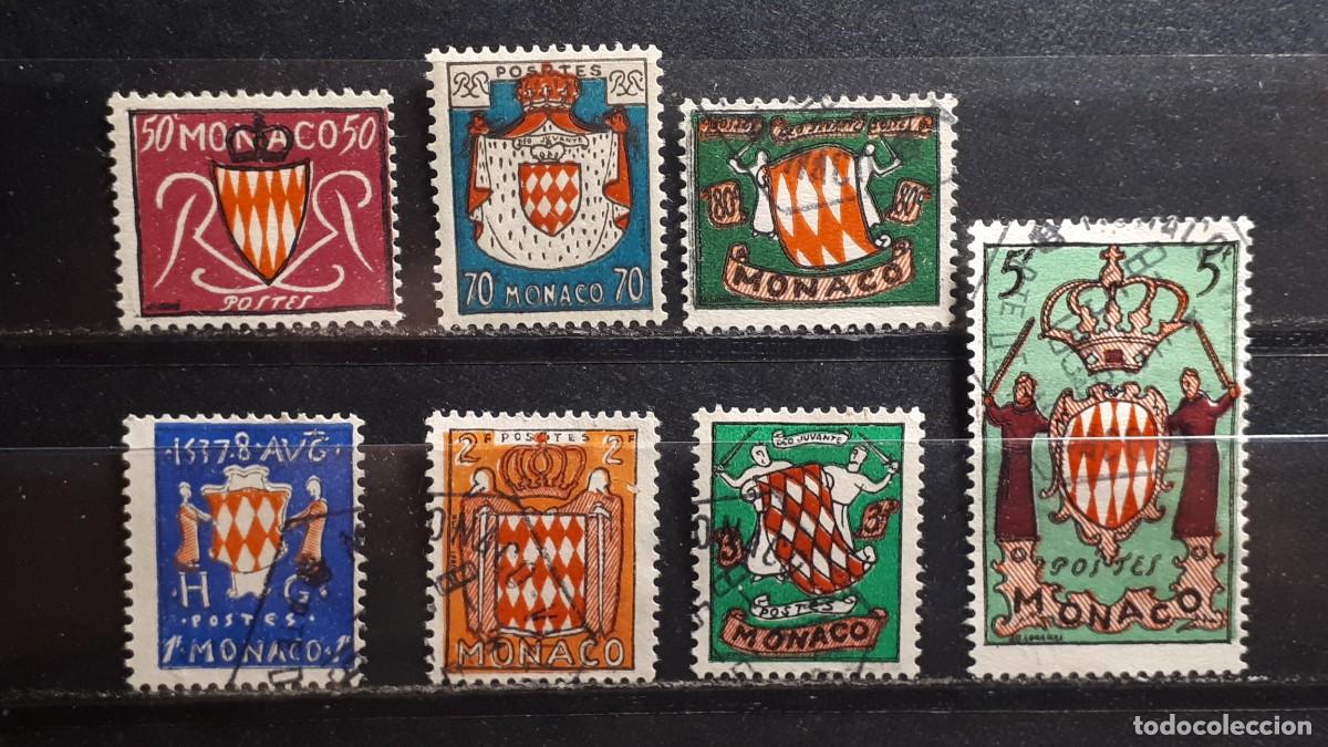 Sellos: M&Oacute;NACO. &deg;/*. A&Ntilde;O 1954. YVERT 405/11 - Foto 1