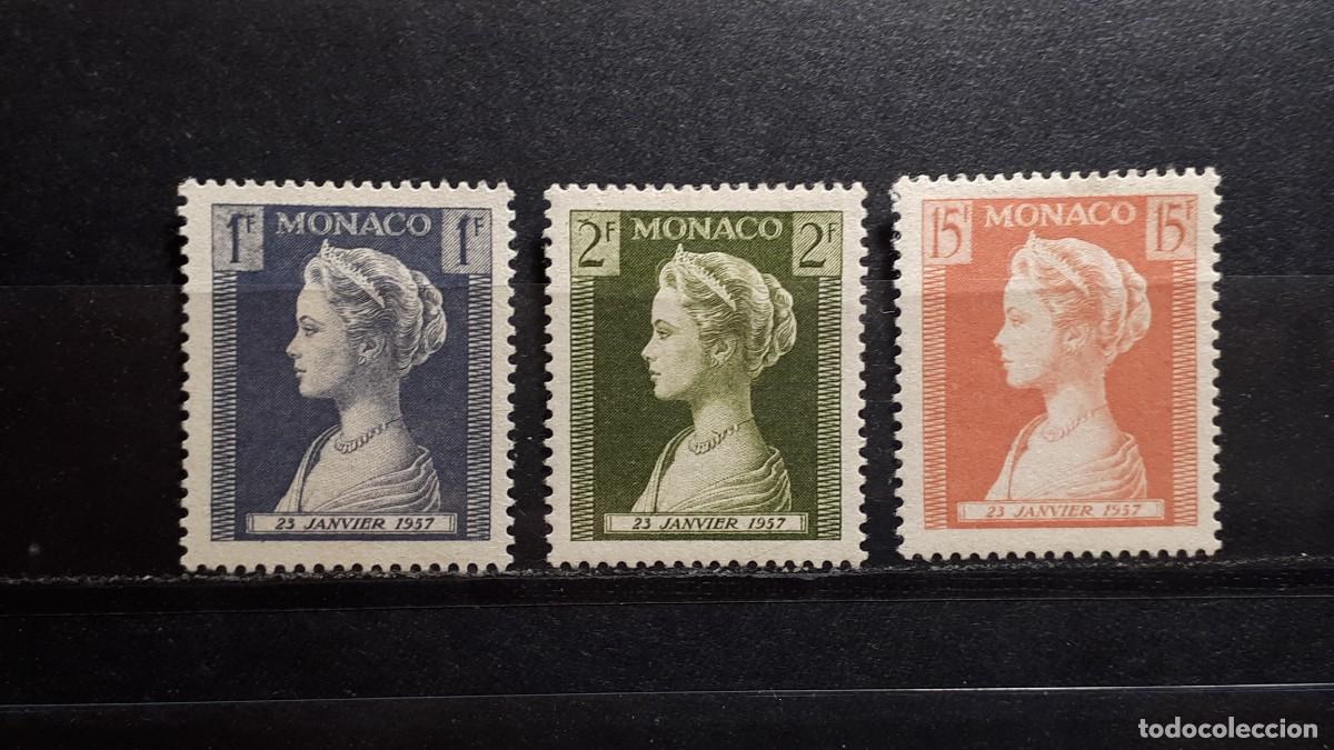Sellos: M&Oacute;NACO. A&Ntilde;O 1957.(*)/*. YVERT 478/9 - Foto 1