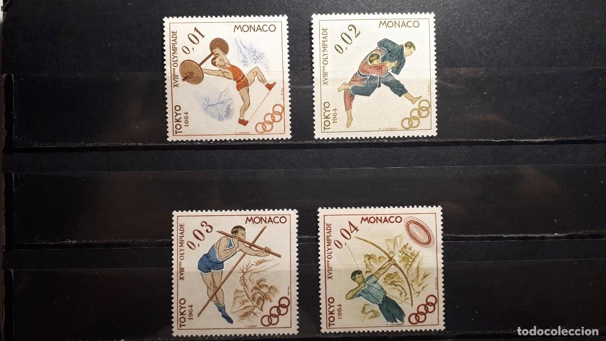 Sellos: M&Oacute;NACO. A&Ntilde;O 1964. * *. YVERT 654/7 - Foto 1