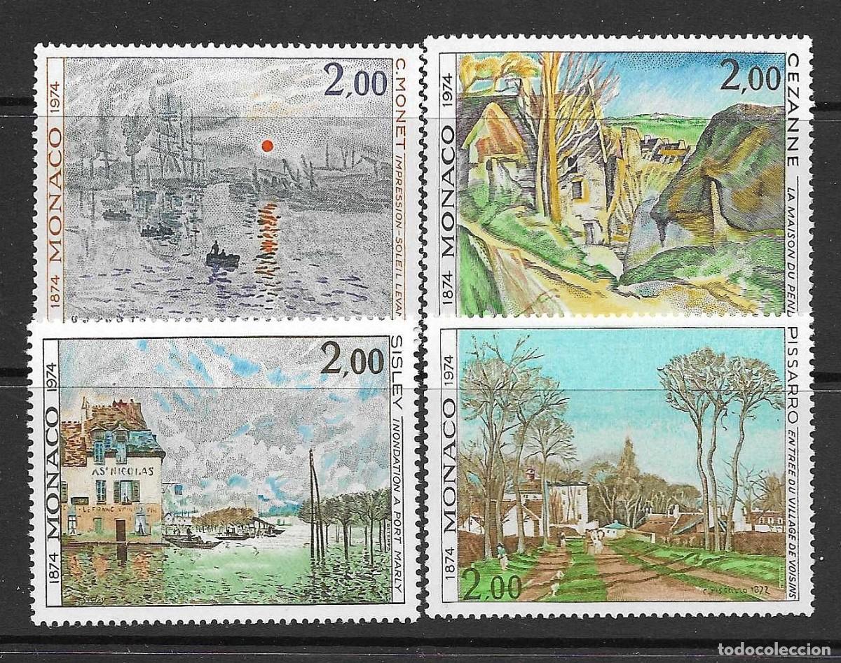 Sellos: MONACO 1974**- PINTURA IMPRESIONISTA - SERIE INCOMPLETA