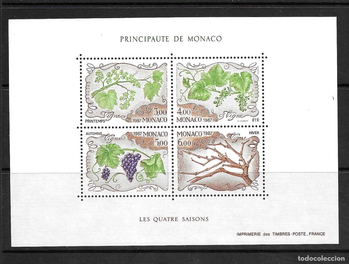Sellos: MONACO 1987**- HOJITA - LAS CUATRO ESTACIONES DE LA VI&Ntilde;A