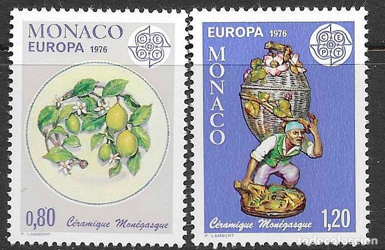 Sellos: MONACO 1976**- - EMISION EUROPEA- CERAMICA MONEGASCA
