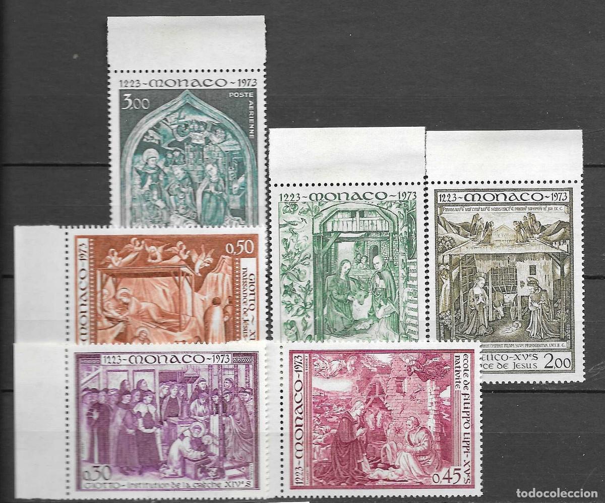 Sellos: MONACO 1973**- -750 ANIVERSARIO DE LA INSTITUCION DE LA CUNA DE S. FRANCISCO DE ASIS