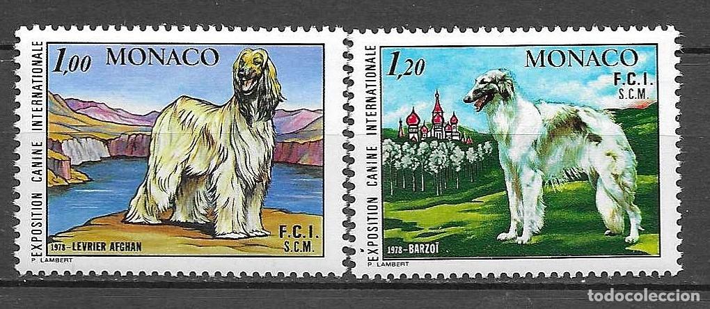 Sellos: MONACO 1978**- -FERIA CANINA DE MONTECARLO- SERIE COMPLETA