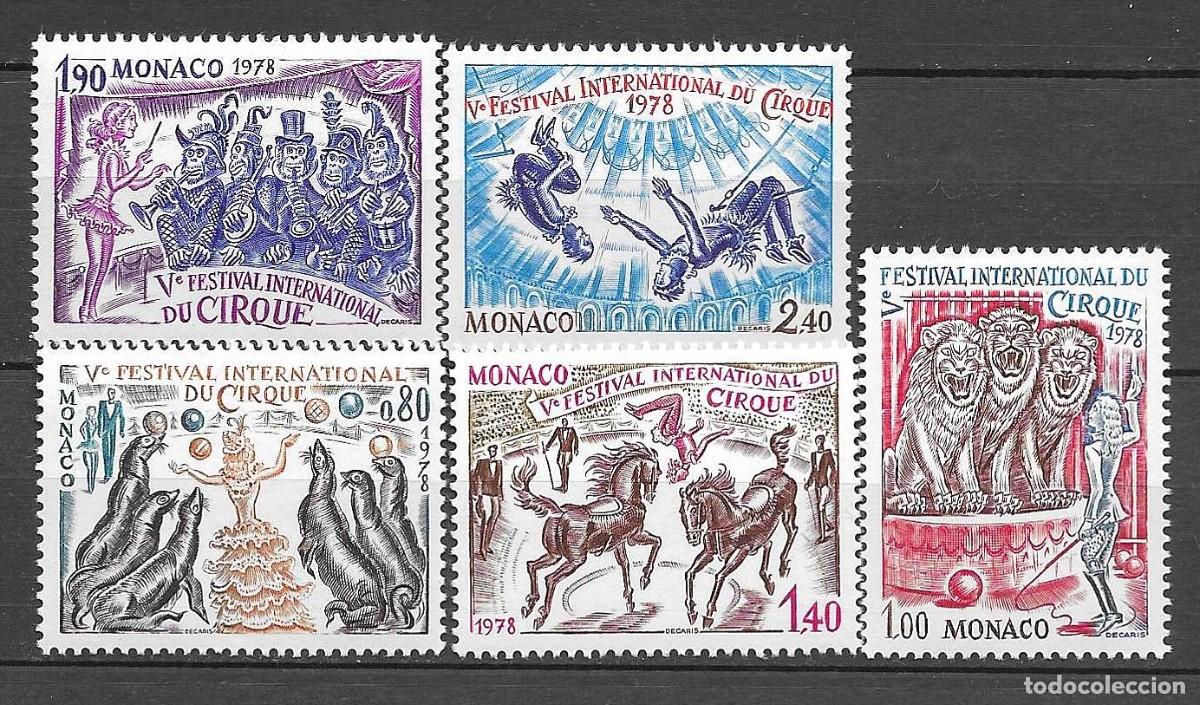 Sellos: MONACO 1978**- -5&ordm; FESTIVAL INTERNACIONAL DE CIRCO EN MONACO- SERIE COMPLETA