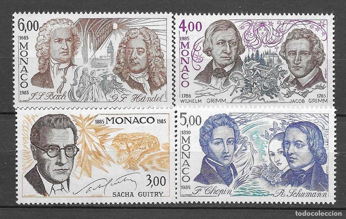 Sellos: MONACO 1985**- -ANIVERSARIOS DE PERSONAJES- SERIE COMPLETA