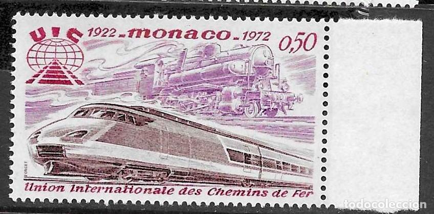 Sellos: MONACO 1972**- -50&ordm; ANIVERSARIO DE LA UNI&Oacute;N INTERNACIONAL DE FERROCARRILES