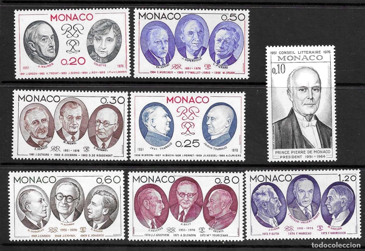 Sellos: MONACO 1976**- -XXV ANIVERSARIO DEL CONSEJO NACIONAL LITERARIO- SERI COMPLETA.