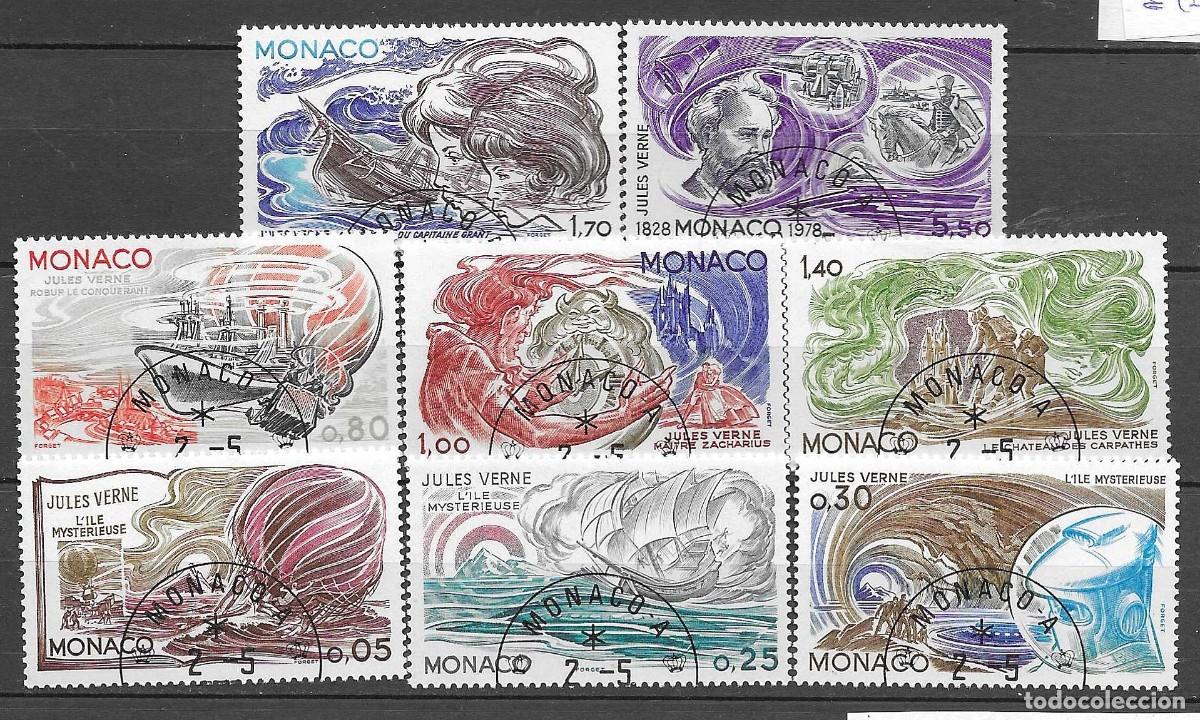 Sellos: MONACO-1978- TCA- ANIVERSARIO NACIMIENTO JULIO VERNE- SERIE COMPLETA