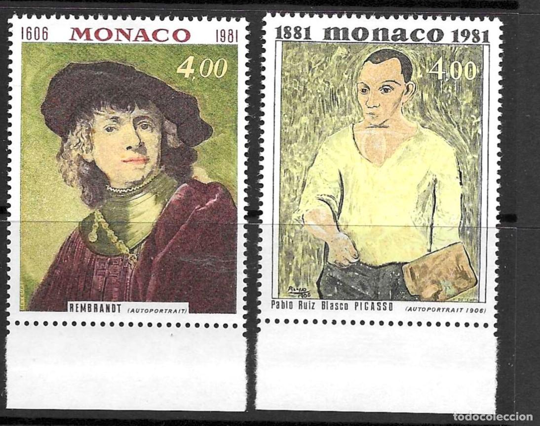 Sellos: MONACO-1981**- PINTURA- `PRINCIPE Y PRENCESA DE MONACO