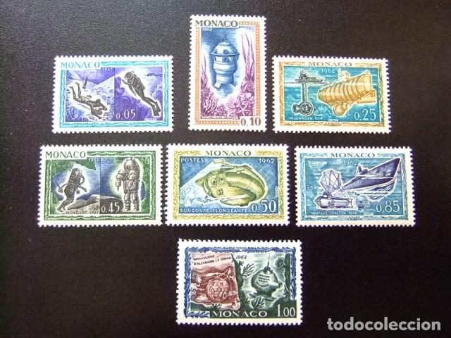 Sellos: L 149 MONACO 1962 / EXPOSICI&Oacute;N - EL HOMBRE BAJO el MAR / YVERT 591 / 597 MNH