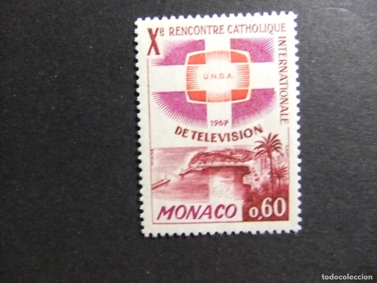 Sellos: L 149 MONACO 1966 / X REUNI&Oacute;N CATOLICA INTERNACIONAL en TELEVISI&Oacute;N / YVERT 706 MNH