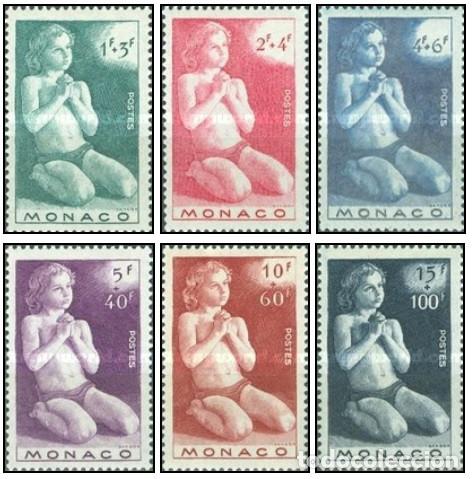 Sellos: M&oacute;naco 1946 SW-302/07 &rdquo;Protecci&oacute;n de la Infancia&rdquo;./ Nuevo, sin charnela, MNH.