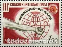 Sellos: M&oacute;naco 1962 SW-725 &rdquo;Donantes de Sangre&rdquo;./ Nuevo, sin charnela, MNH.
