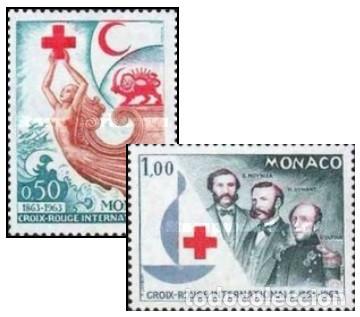 Sellos: M&oacute;naco 1963 SW-734/35 &rdquo;Cruz Roja Internacional&rdquo;./ Nuevo, sin charnela, MNH.
