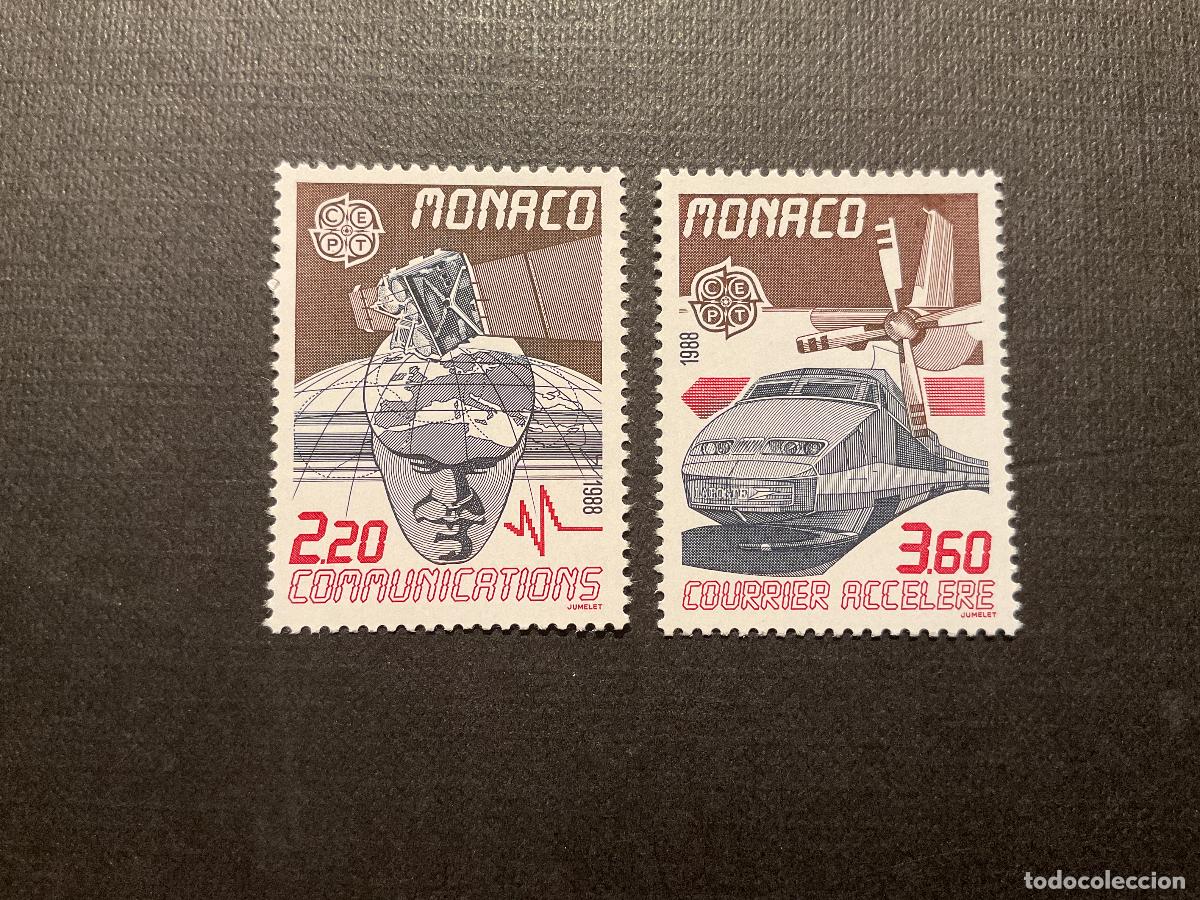 Sellos: MONACO N&ordm; YVERT 1626/7*** A&Ntilde;O 1988. EUROPA. TRANSPORTE Y COMUNICACION