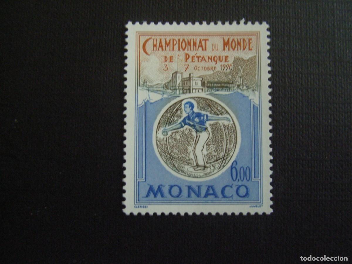 Sellos: MONACO N&ordm; YVERT 1742** A&Ntilde;O 1990. CAMPEONATO DEL MUNDO DE PETANCA. SELLO CON CHARNELA
