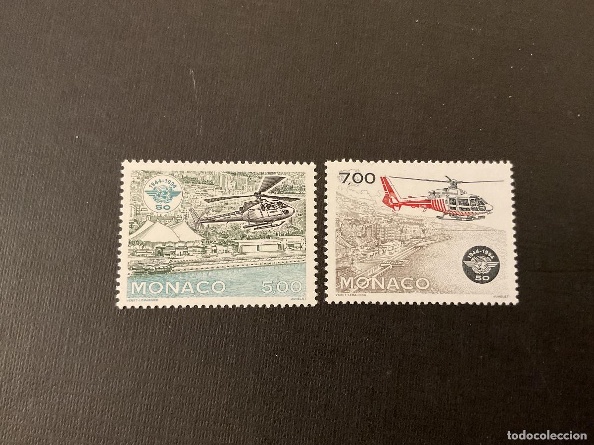 Sellos: MONACO N&ordm; YVERT 1951/2*** A&Ntilde;O 1994 50 ANIVERSARIO DE LA OACI. HELICOPTEROS