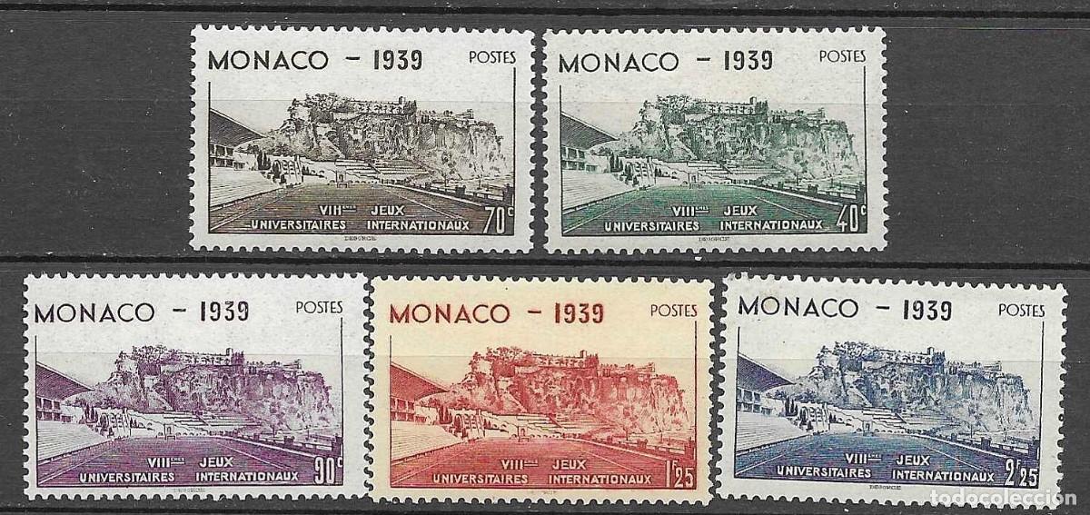 Sellos: MONACO-1939- * C/ SE&Ntilde;AL FIJASELLO- VIII JUEGOS DEPORTIVOS INTERNACIONALES