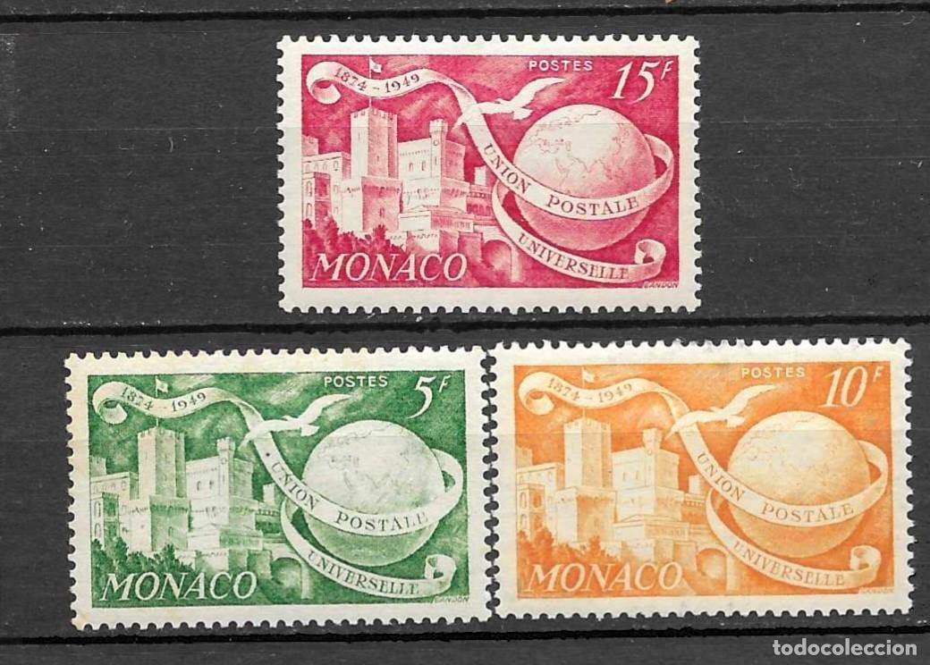 Sellos: MONACO-1949 ** 75 ANIVERSARIO DE LA UNION POSTAL UNIVERSAL(SERIE COMPLETA)