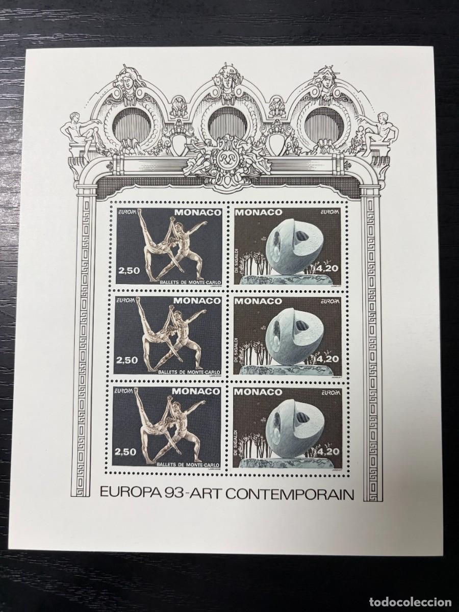 Sellos: M&Oacute;NACO, 1993. YVERT HB 61. EUROPA CEPT. ARTE CONTEMPORANEO. NUEVOS. SIN FIJASELLOS