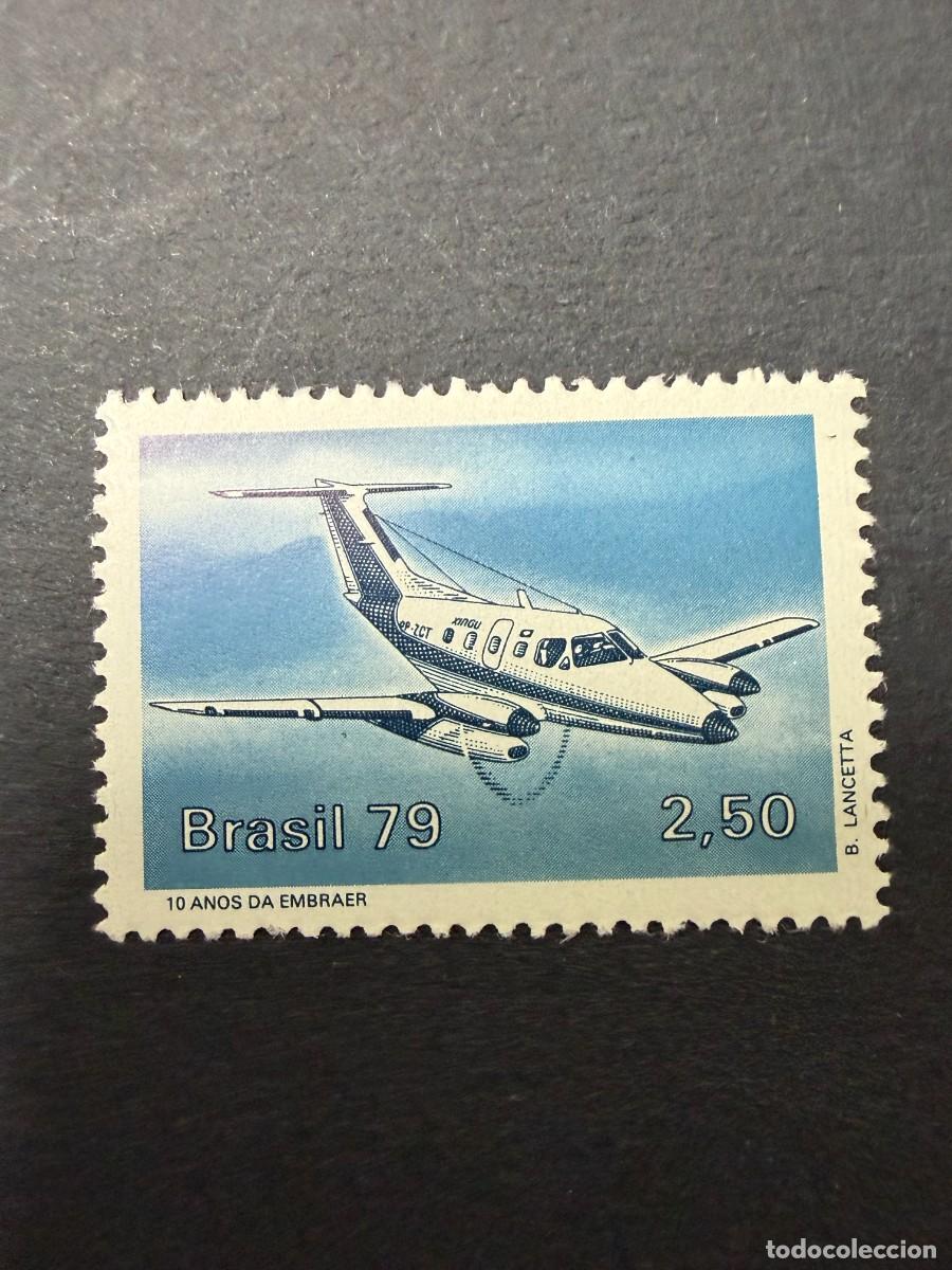Sellos: BRASIL, 1979. YVERT 1378. 10 A&Ntilde;OS DE EMBRAER. NUEVOS. SIN FIJASELLOS.VER
