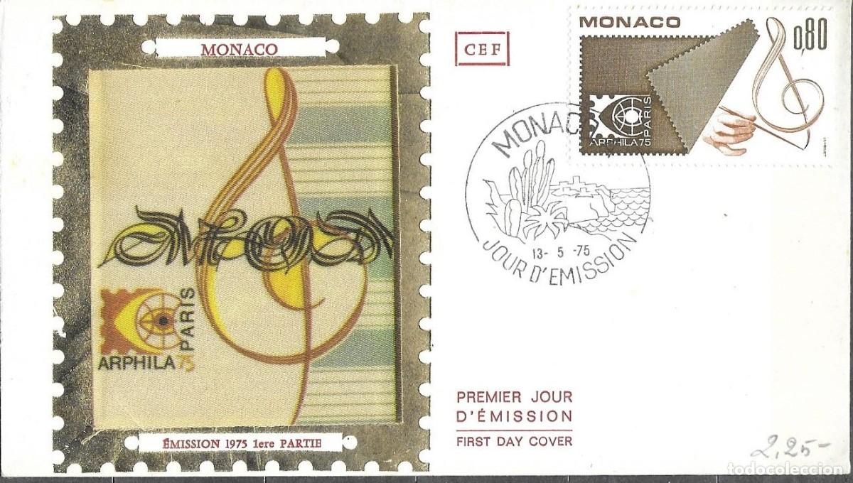 Sellos: FDC MONACO 1975, YT 1012 - Foto 1