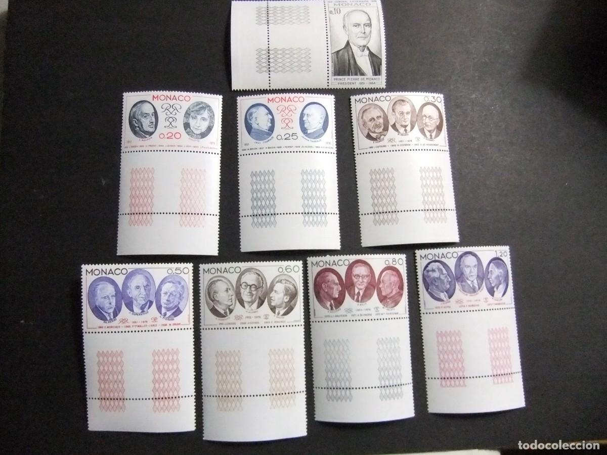 Sellos: 107 MONACO 1976 / PERSONAJES de la FUNDACION LITERARIA / YVERT 1043 / 1050 MNH