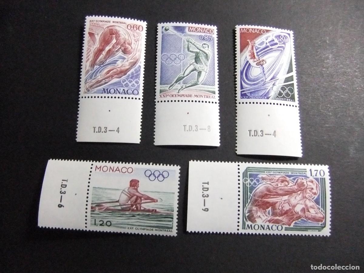 Sellos: 107 MONACO 1976 / JUEGOS OLIMPICOS de MONTREAL / YVERT 1057 / 1061 MNH