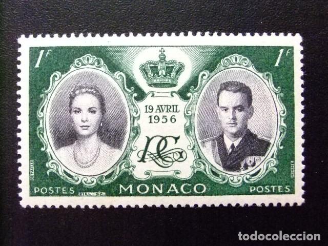 Sellos: 107 MONACO 1956 / BODA de CAROLINA y RAINER III / YVERT 473 FU