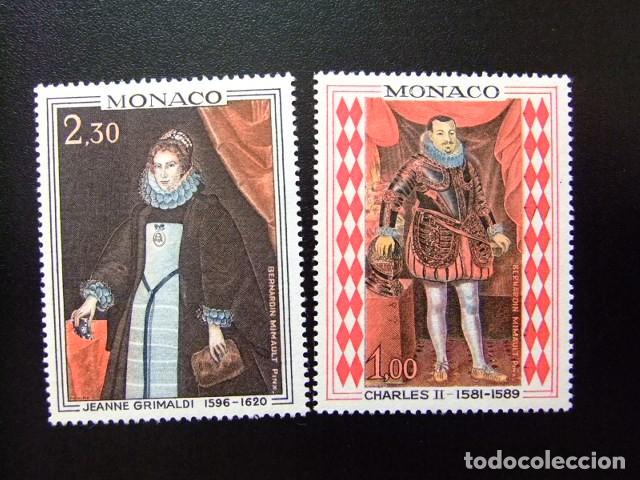 Sellos: 107 MONACO 1968 / PRINCIPES de MONACO - CARLOS II y JEANNE GRIMALDI / YVERT 770 / 771 MNH