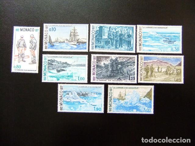 Sellos: 107 MONACO 1977 / 75 ANIV. de la PRIMERA EDICI&Oacute;N de la OBRA ( LA CARRERA de un NAVEGADOR ) / YVERT 1