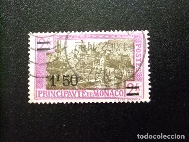 Sellos: 107 MONACO 1926 / PUERTO de MONACO sobrecargado nuevo valor / YVERT 110 FU punto claro