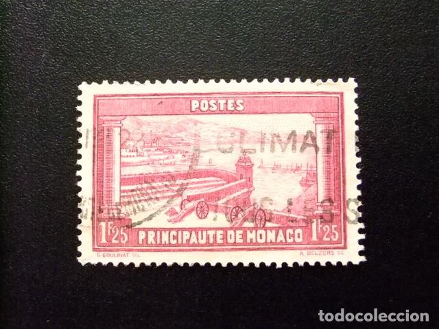 Sellos: 107 MONACO 1933 / PAISAJES - VISTA de la PLAZA del PALACIO / YVERT 127 FU