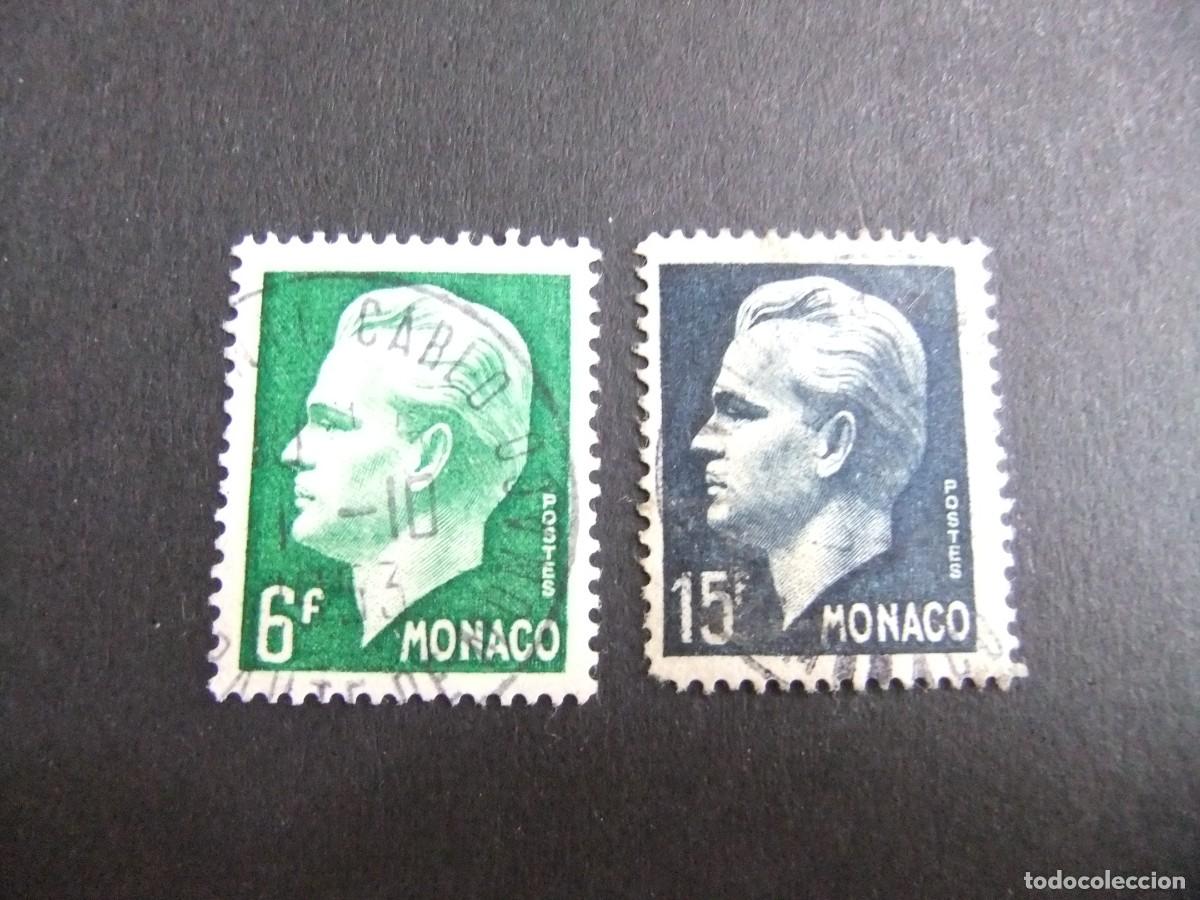 Sellos: 107 MONACO 1951 / PRINCE RAINIER III / YVERT 365 + 367 FU