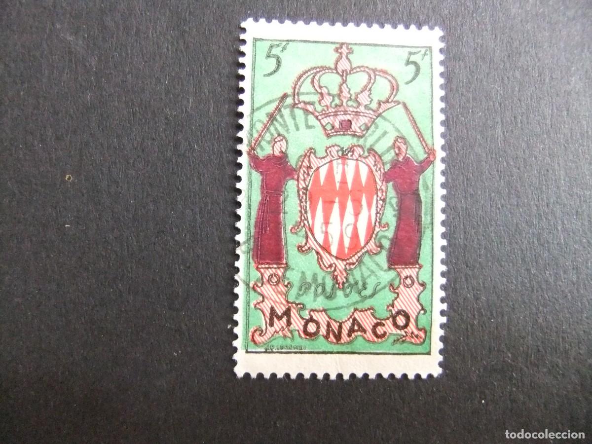Sellos: 107 MONACO 1954 / ESCUDO DE ARMAS / YVERT 397 FU