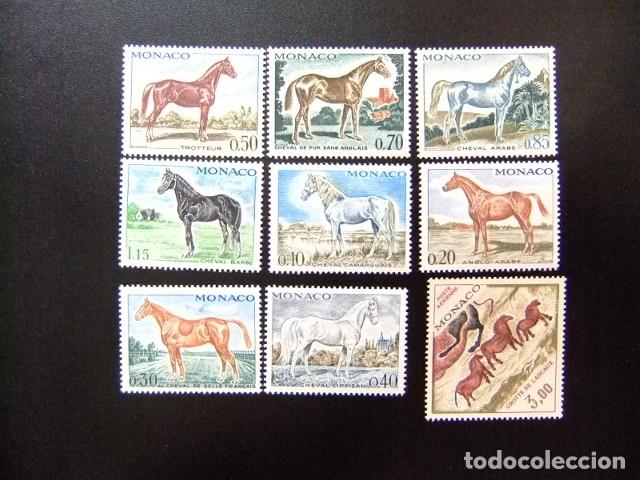 Sellos: 107 MONACO 1970 / FAUNA MAMIFEROS - CABALLOS de PURA SANGRE / YVERT 831 / 838 + PA 95 MNH