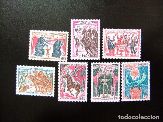Sellos: 107 MONACO 1974 / PRIMER FESTIVAL INTERNACIONAL del CIRCO / YVERT 973 / 979 MNH