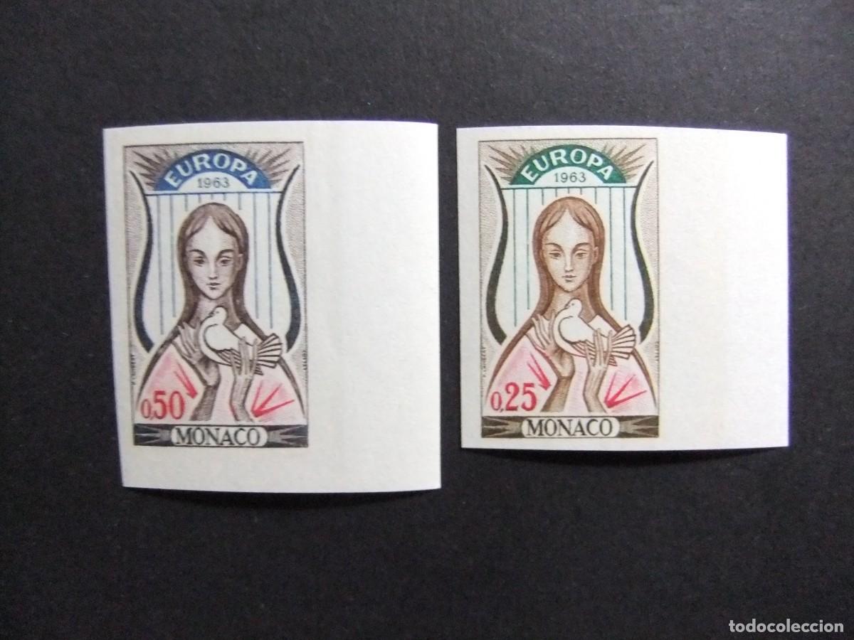 Sellos: 107 M&Oacute;NACO 1963 / EUROPA CEPT RELIGI&Oacute;N / YVERT 618 / 619 MNH sin dentar