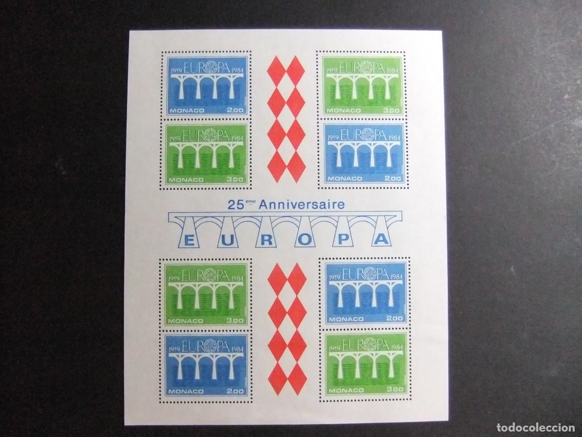 Sellos: 107 MONACO 1984 / XXV ANIVERSARIO EUROPA CEPT / YVERT BLOC 28 MNH