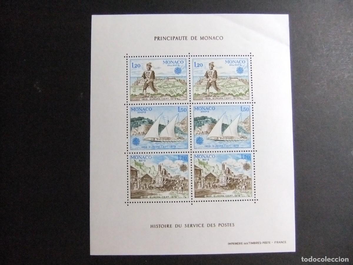 Sellos: 107 MONACO 1979 / EUROPA CEPT - HISTORIA del SERVICIO de CORREOS / YVERT BLOC 17 MNH