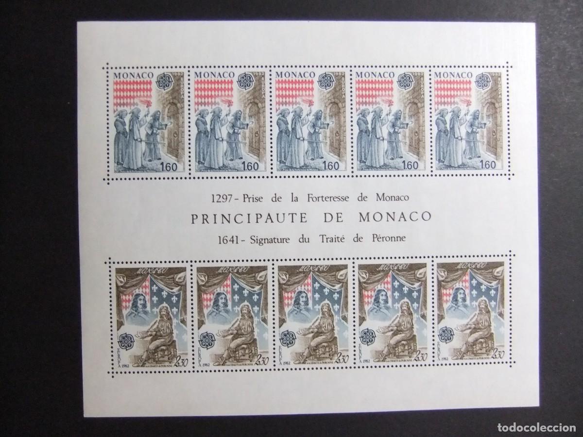 Sellos: 107 MONACO 1982 / EUROPA CEPT - VISTA de la FORTALEZA de MONACO / YVERT BLOC 22 MNH