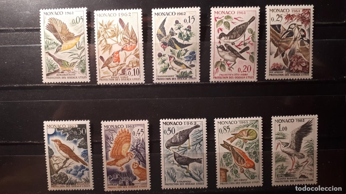 Sellos: M&Oacute;NACO. A&Ntilde;O 1962. **. YVERT 581/90