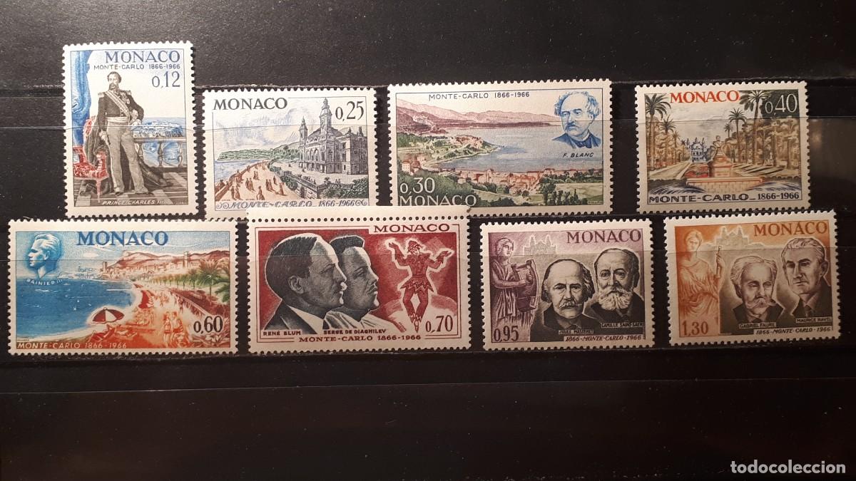 Sellos: M&Oacute;NACO. A&Ntilde;O 1966. **. YVERT 690/7 - Foto 1