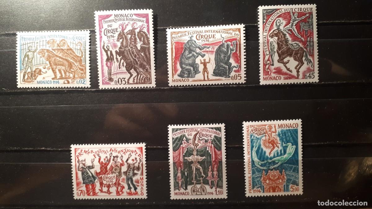 Sellos: M&Oacute;NACO. A&Ntilde;O 1974. **. YVERT 973/9 - Foto 1