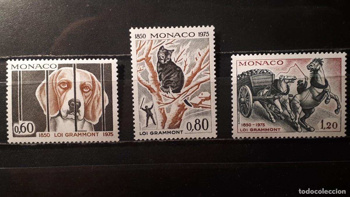 Sellos: M&Oacute;NACO. A&Ntilde;O 1975. **. YVERT 1031/3 - Foto 1
