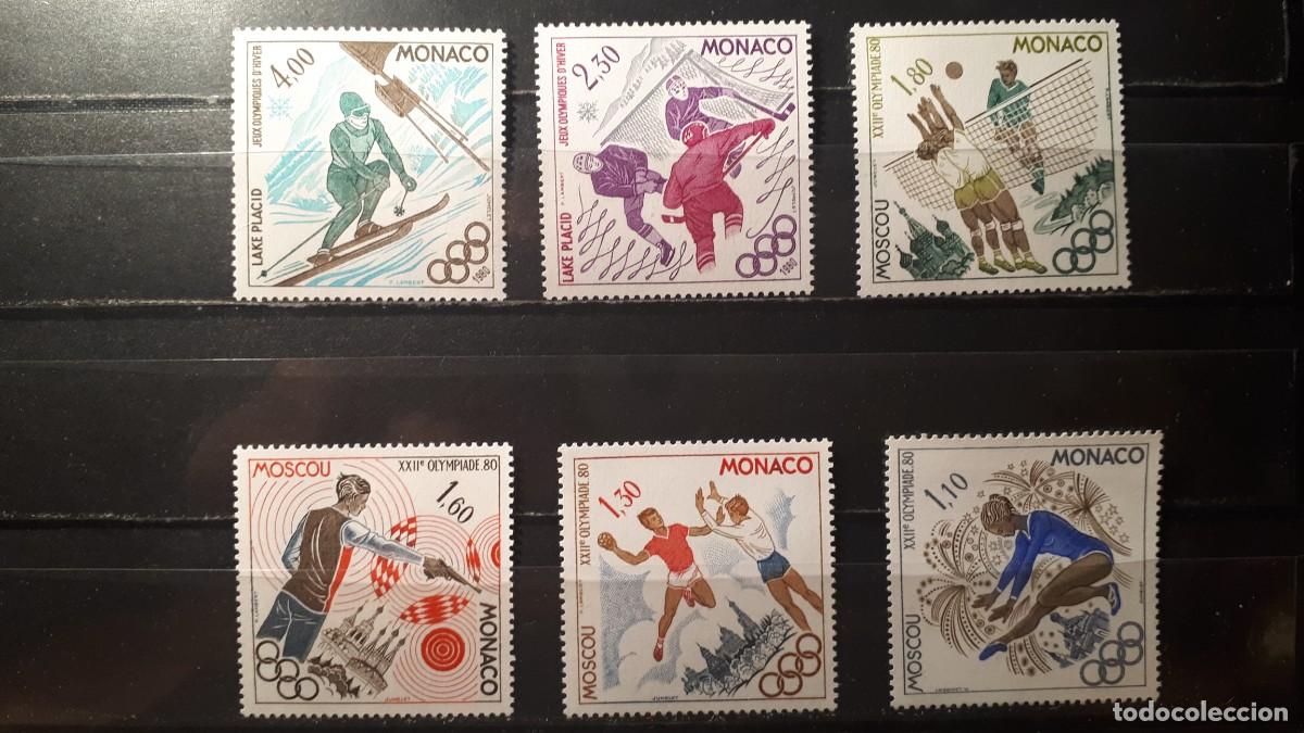 Sellos: M&Oacute;NACO. A&Ntilde;O 1980 **. YVERT 1218/23 - Foto 1