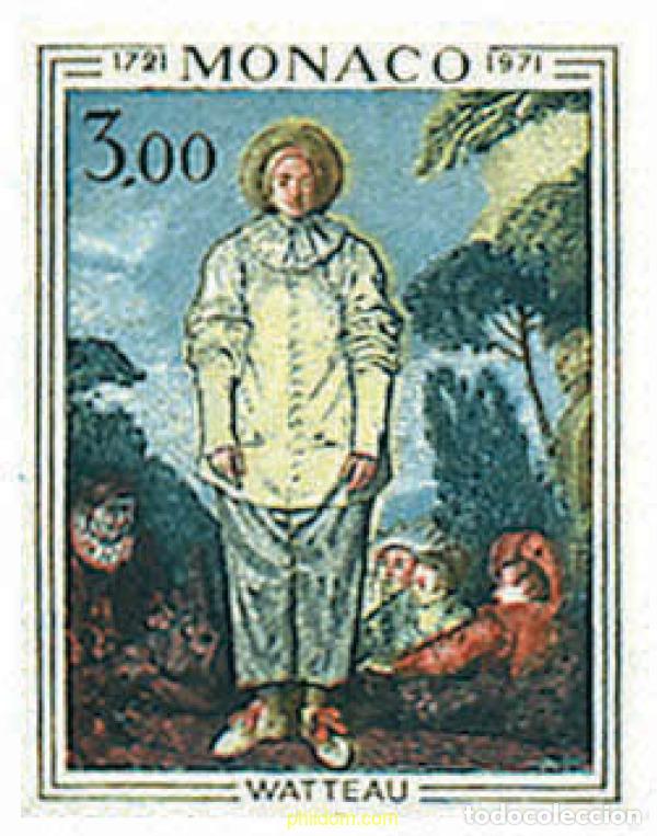 Sellos: 48562 MNH MONACO 1972 250 ANIVERSARIO DE LA MUERTE DE ANTONIO WATTEAU