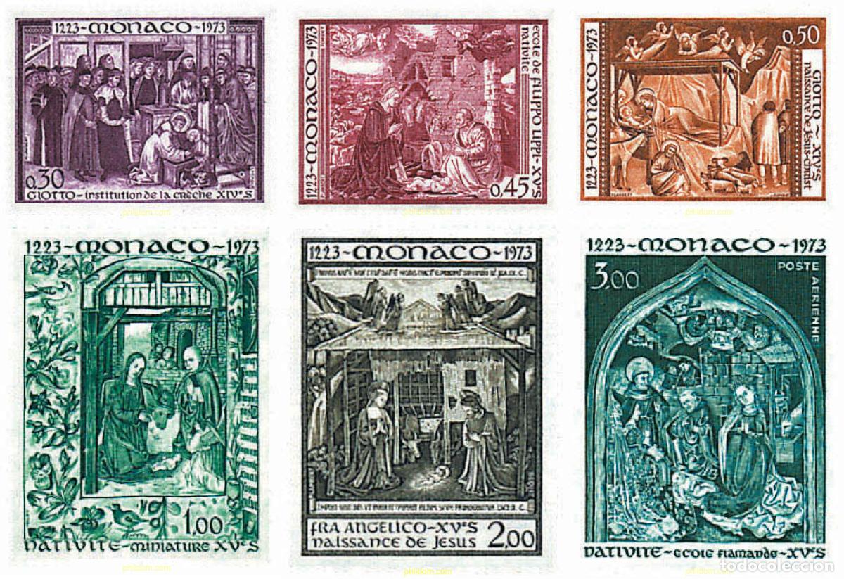 Sellos: 32544 MNH MONACO 1973 NAVIDAD Y 750 ANIVERSARIO DE LA INSTITUCION SAN FRANCISCO DE ASIS
